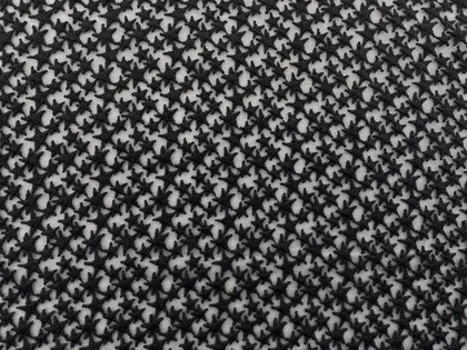Negro Algodón Nacional Broderie Tulle