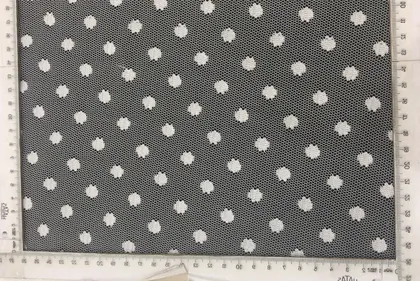 Puantiyeli Fiksli Polyester Tül, 150 cm