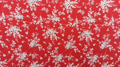 Red Patterned Viscose Domestic Fabric · 150 cm