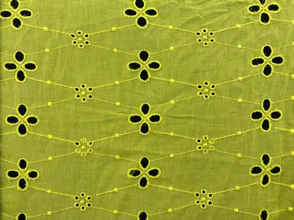 Yellow Bohrer Cotton Domestic Broderie Voile · 130 cm
