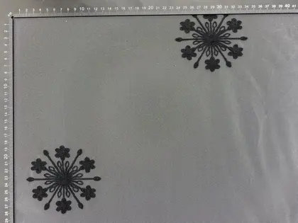 Black Yarn Ground Embroidered Polyester Domestic Tulle · 150 cm