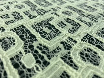 Yellow Cotton Nylon Imported Lace · 150 cm