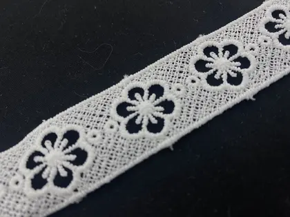Greige Matte Polyester Domestic Guipure Broderie Tape · 2 cm