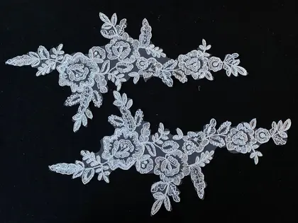 Off White Sakallı Dantel Bant | İthal Naylon Dantel Kumaş