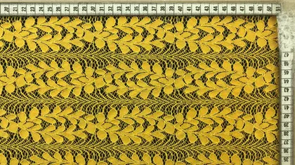 Mustard Polyester Imported Lace