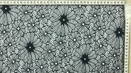Black Polyester Imported Lace · 150 cm