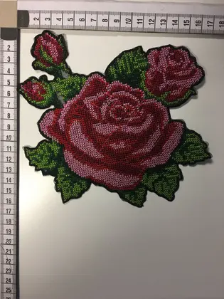Red Embroidered Polyester Appliqué