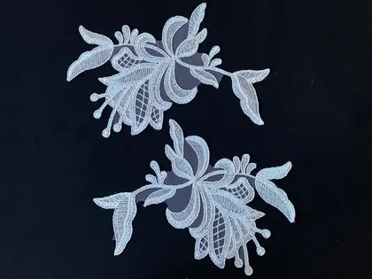 Greige Plain Polyester Domestic Broderie Appliqué