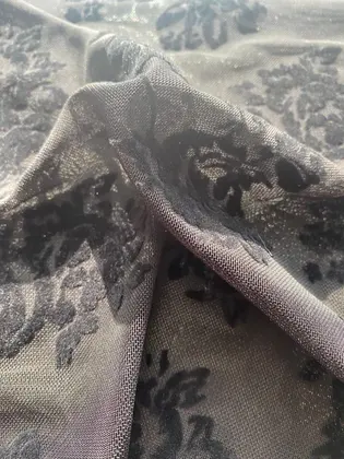 Tül · Yerli · Lez · Polyester · Elastan · Flok · Siyah · 160 Cm