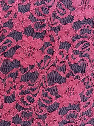 Burgundy Corded Polyester Domestic Lace · 130 cm