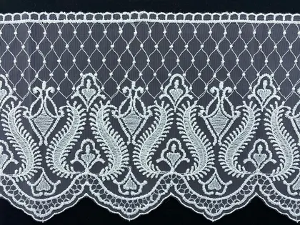 Ecru Polyester Domestic Broderie Tape Tulle