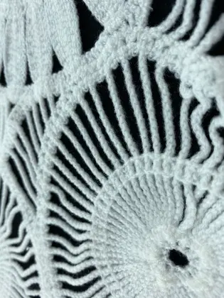 White Acrylic Domestic Collar Appliqué
