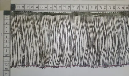 Saçak · Bant · Polyester · Altı Kesik · Zebra · Siyah Gold · 12 Cm