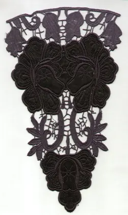 Black Polyester Broderie Appliqué