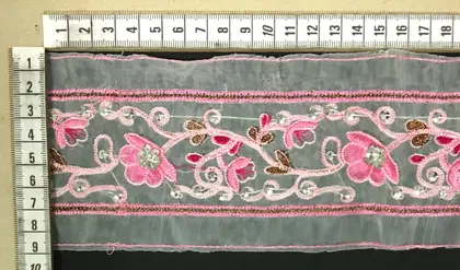 Pink Sequined Imported Ribbon