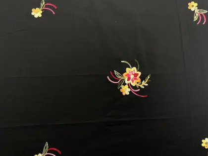 Multicolor Embroidered Ground Cotton Imported Broderie Voile · 150 cm