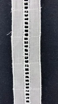 Bleached Polyester Domestic Broderie Tape Voile · 2 cm
