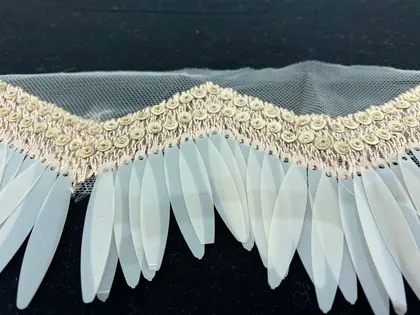Şampanya Pullu İthal Bant Tül · 6 cm