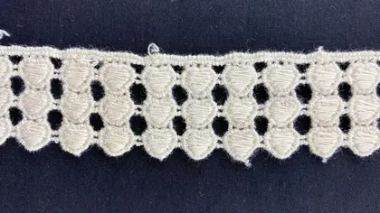 Greige Cotton Domestic Guipure Broderie Tape