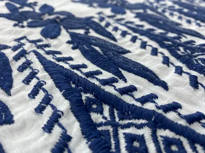 Navy Yarn Ground Cotton Domestic Broderie Voile