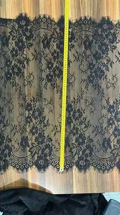 23311 Dantel · İthal · Lez · Sakallı · Naylon · Siyah · 75 Cm
