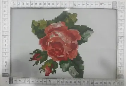 Beyaz Baskılı Likralı Tül Yerli Dantel Kumaş - 150 cm