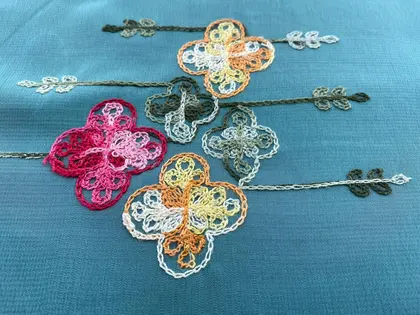 Multicolor Embroidered Ground Cotton Imported Fabric Chiffon · 150 cm