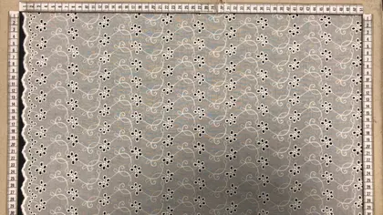 White Yarn Cotton Domestic Broderie Fabric Voile