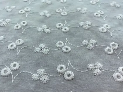 Bleached Matte Polyester Domestic Broderie