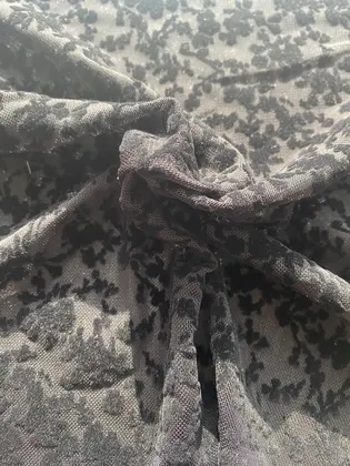 Tül · Yerli · Lez · Polyester · Elastan · Flok · Siyah · 155 Cm