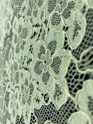 Yellow Cotton Nylon Imported Lace · 143 cm