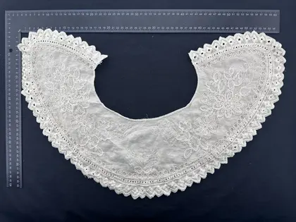Yaka · Yerli · Keten · Nakışlı · Beyaz · 50 Cm
