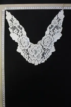 Greige Polyester Lace Collar