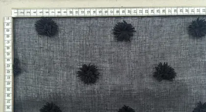 10210 Woven Fabric · Domestic · Lez · Polyester · Pompom · Black