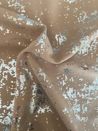 Kumaş · Yerli · Lez · Polyester · Simli · Bej · 155 Cm