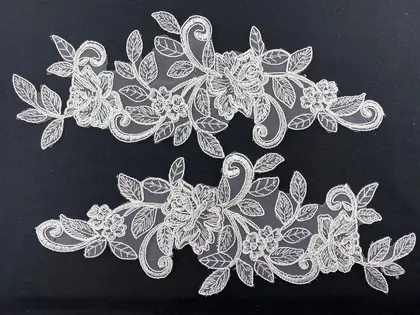 Greige Plain Polyester Domestic Broderie Appliqué