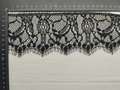 Black Eyelash Nylon Domestic Tape Lace