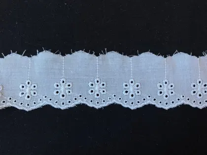 Vual Bohrer Desenli Mat Polyester Brode Bant Kumaş - Kasar - 3.5 CM
