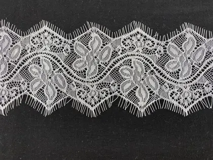 Greige Eyelash Nylon Tape Lace