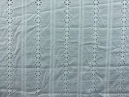 Bleached Cotton Domestic Broderie Fabric