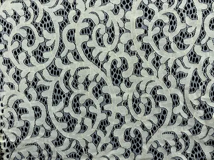 Greige Corded Polyester Lace · 155 cm