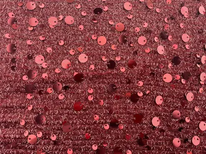 Bordo Analı-Kızlı Pullu Sakallı Payet Kumaş - İthal Polyester