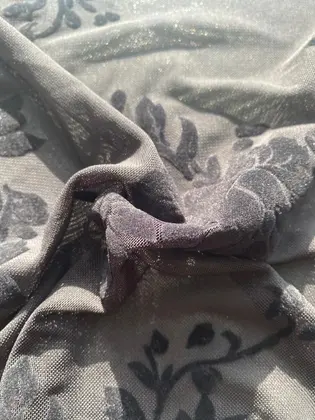 Tül · Yerli · Lez · Polyester · Flok · Siyah · 155 Cm