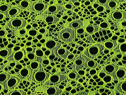 Neon Yellow Matte Polyester Domestic Lace