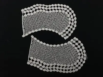 Parlak Polyester Yaka Brode Kumaş