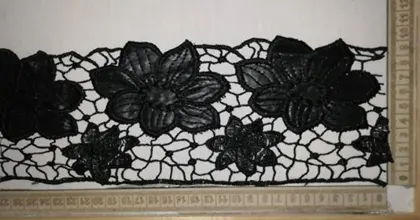 Black Polyester Broderie Tape