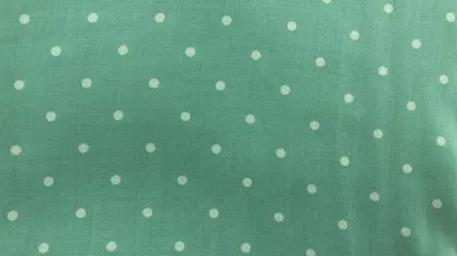 Kumaş · Yerli · Lez · Viskon · Puantiyeli · Mint-beyaz · 150 Cm