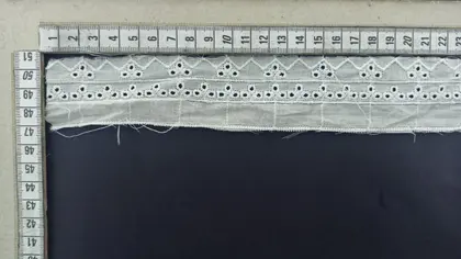 Bleached Matte Polyester Domestic Broderie Tape Voile · 4 cm