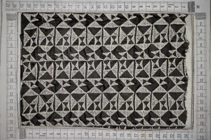5012 Broderie · Domestic · Lace · Chiffon On · Polyester · Black Ground · Cotton Yarn
