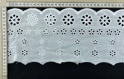 Bleached Cotton Domestic Broderie Tape Voile
